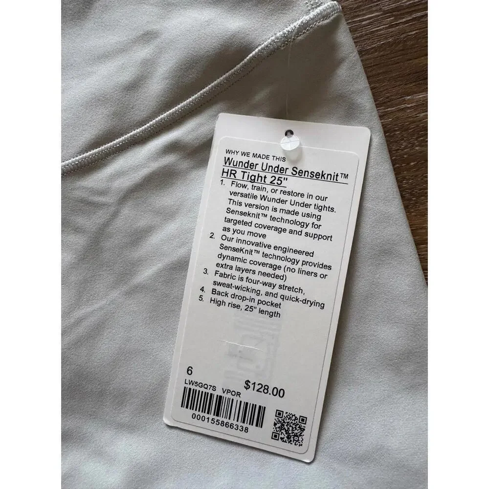 Lululemon Wunder Under Senseknit High Rise 25” Vapor Size 6 NWT